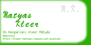 matyas kleer business card